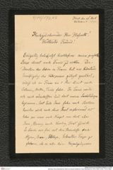 Nachlass Franz Steindachner, Brief von Eduard Graeffe an Franz Steindachner (16.04.1904), Inv.Nr. 173.43, Seite 1